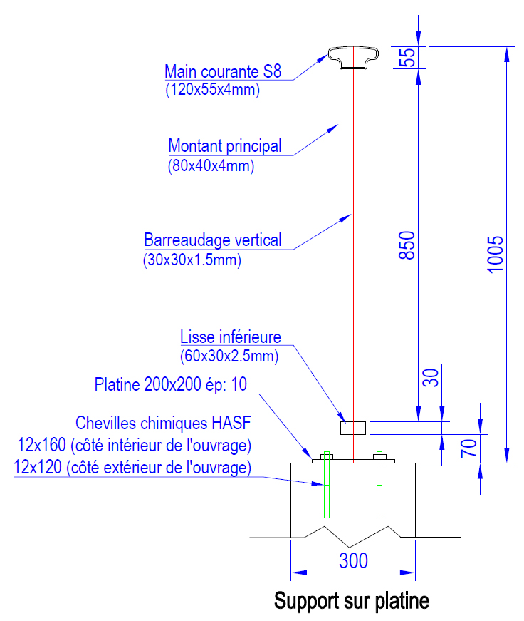 Garde-Corps Piétons S8 Selon Xp 98-405 - Solosar